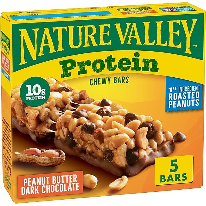 Nature Valley Chewy Granola Bars, Protein, Peanut Butter Dark Chocolate, 5 Bars, 7.1 OZ - Image 1