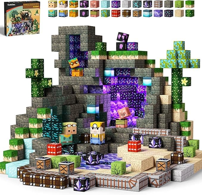 GobiDex 100PCS Magnetic Building Blocks Game-Based Build Magwonder World with Magnet Construction Toys STEM Sensory Gift for Boys Girls Birthday - Image 1