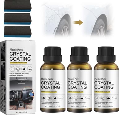 3Pcs Crystal Coating for Car, Plastic Parts Crystal Coating, Cristal para PláStico Del Carro for Car, Great Gloss Protection, Long Duration Refurbish Agent with Spong - Image 8