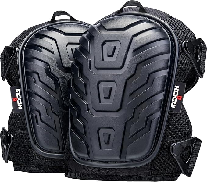 NoCry Professional Gel Knee Pads for Work with Soft Foam and Gel Cushion — Heavy Duty Cap, Reinforced Adjustable Straps, Military-Grade Rivets and Built-in Hang Loops — Perfect for Construction - Image 1