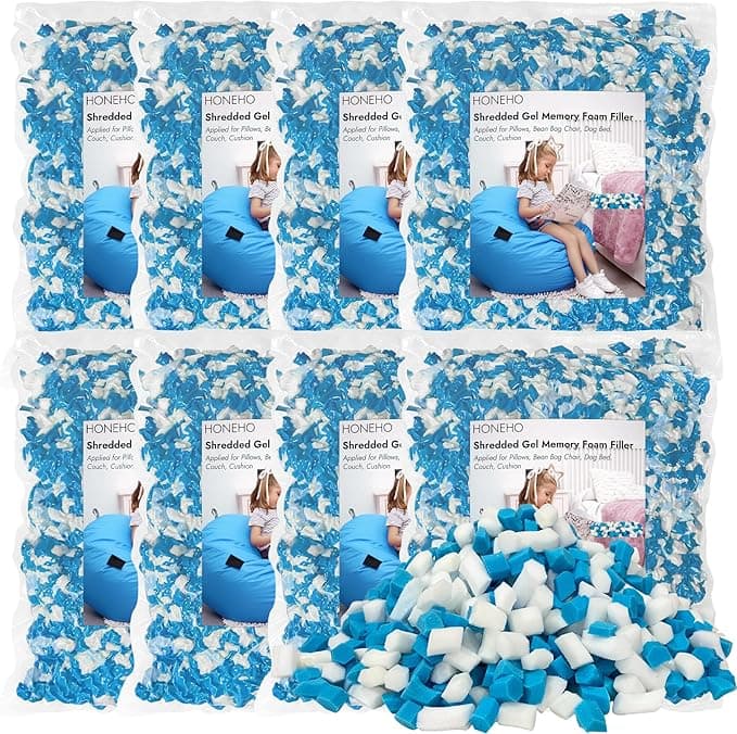 40LBS Shredded Memory Foam Filling Bean Bag Filler, Added Gel Particles Comfortable and Soft,Very Suitable for Filling Bean Bags, Pillows,Dog beds, Couch Cushion - Image 1