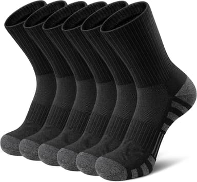 Airacker Athletic Socks Sport Running Calf Socks Performance Cushioned Breathable Crew Socks for Men Women(6 Pairs - Image 2