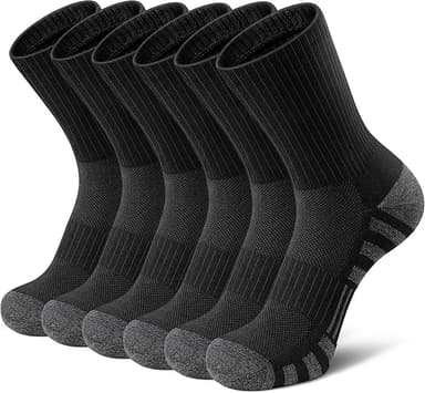 Airacker Athletic Socks Sport Running Calf Socks Performance Cushioned Breathable Crew Socks for Men Women(6 Pairs - Image 1