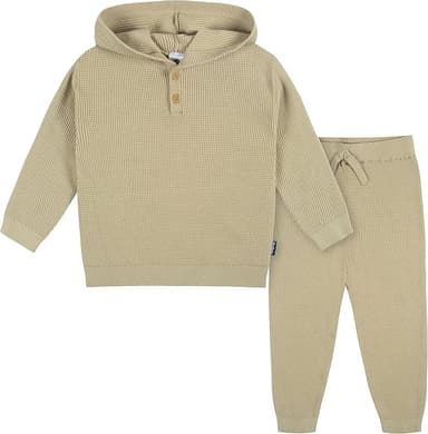 Gerber Baby & Toddler Boys' Sweater Knit Hooded Top and Pant Set - Image 1