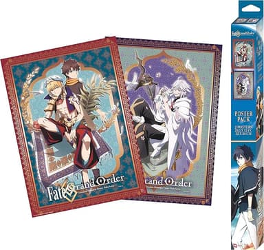GB Eye Fate Grand Order Fujimaru, Gilgamesh and Merlin Unframed Set of 2 Chibi Poster Print 15" x 20.5" Anime Manga Wall Art Prints for Bedroom Office Room Decor Gift - Image 1