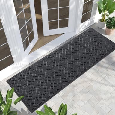 Yimobra Outdoor Runner Rug 72x24, All-Season Waterproof Doormat Outdoor Entrance, Heavy Duty Non-Slip Outside Commercial Grade Door Mat, Easy Clean, Black Gray - Image 2