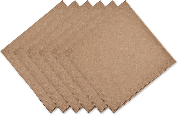 DII Solid Napkin Set Collection, 20x20, Stone, 6 Piece - Image 1