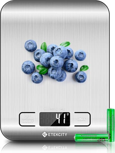 Etekcity Food Kitchen Scale, Digital Grams and Ounces for Weight Loss, Baking, Cooking, Keto and Meal Prep, LCD Display, Medium, 304 Stainless Steel - Image 2