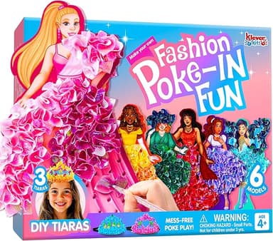 Klever Kits Poke in Fun Art Crafts for Kids Ages 4-8, Princess Dress-up, Art Activities, DIY Craft Kits, Birthday Gifts for Girls Ages 4 5 6 7 8+ - Image 1