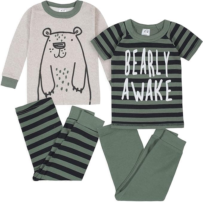 Gerber Baby Boys' Toddler Snug Fit 4-Piece Pajama Set - Image 1