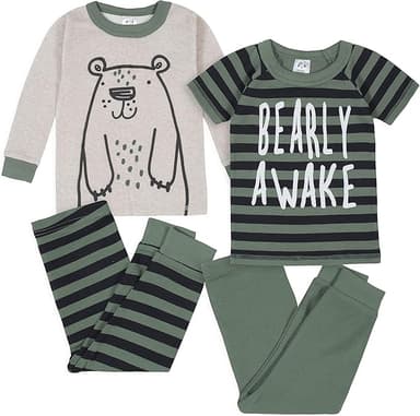 Gerber Baby Boys' Toddler Snug Fit 4-Piece Pajama Set - Image 1