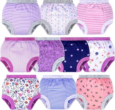 BIG ELEPHANT Potty Training Underwear - 10 Pack, 100% Cotton Absorbent Unisex Toddler Pee Pants for Boys Girls - Image 1