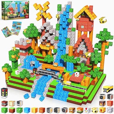 Magnetic Blocks - 150PCS Magnetic Building Blocks Road Forest Magnetic Cubes - STEM Toys for Montessori Toddler Birthday Gifts -STEM Sensory Construction Toys for Kids Ages 3+ for Boy & Girl - Image 1