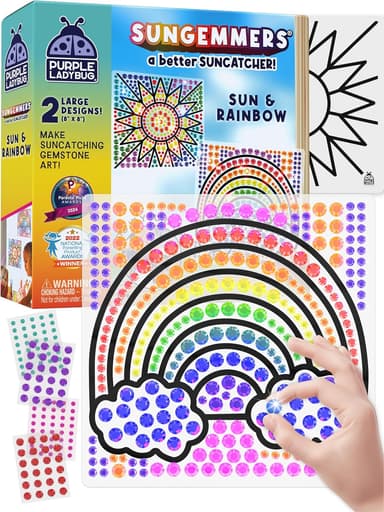SUNGEMMERS Window Gem Art Suncatcher Kits - Craft for Kids 8-12 6-8, Fun Valentines Day Gifts for Grandkids, Birthday Gifts for Girls & Boys, Crafts for Ages 4-10, Fun DIY Art Kit for Kids 6-12 - Image 2