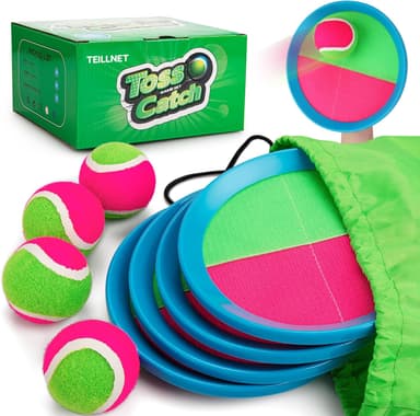 Toss and Catch Ball Set Upgraded - Family Games Kids Toys for Stocking Stuffers - Water-Resistant Great for Beach Pool Yard - Christmas Toys Gift for Boys Girls Teens 3 4 5 6 7 8 9 10 11 12+ Years - Image 2