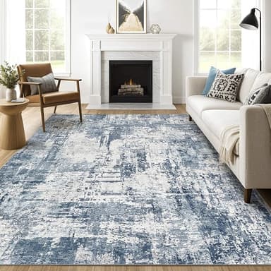 10X12 Area Rug Living Room: Washable Large Abstract Soft Rugs Stain Resistant Indoor Non-Slip Carpet for Men Modern Home Enthusiasts Aged 25-45 - High Traffic Areas - Bedroom Office Playroom - Image 1