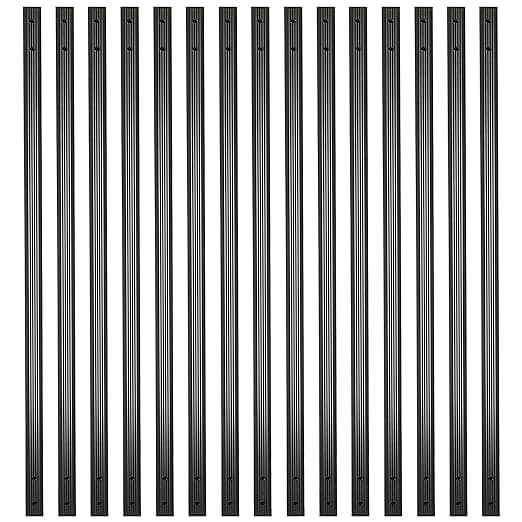 Myard 38 Inches Grooved Traditional Rectangle Aluminum Deck Balusters Furniture with Screws for Wood Composite Facemount Railing, Classic Geometric Style (50-Pack, Matte Black - Image 1