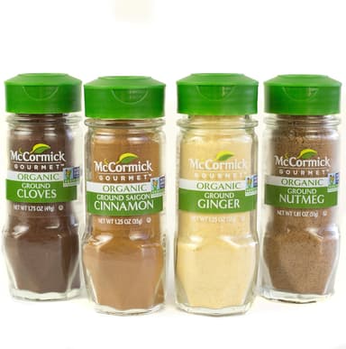McCormick Gourmet Organic Baking Variety Pack (Cloves, Saigon Cinnamon, Ginger, Nutmeg), 0.05 lb - Image 2