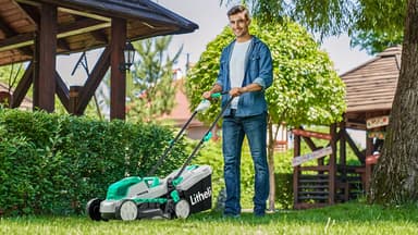 Litheli 20V 13" Cordless Lawn Mower, Electric Lawn Mowers for Garden, Yard and Farm, 5 Heights, with Brushless Motor, 4.0Ah Battery & Charger Included - Image 9