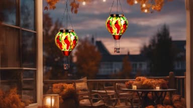 2 Pack Cardinal Solar Hot Air Balloon Lantern with Flame, Outdoor Christmas Decorations Flickering Solar Lights, Glass Hanging Solar Lantern Waterproof, Gardening Gifts for Outdoor Garden Patio Decor - Image 8