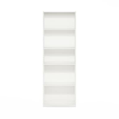 Furinno Gehry 5-Tier Bookcase, Bookshelf with Adjustable Shelves, White - Image 6