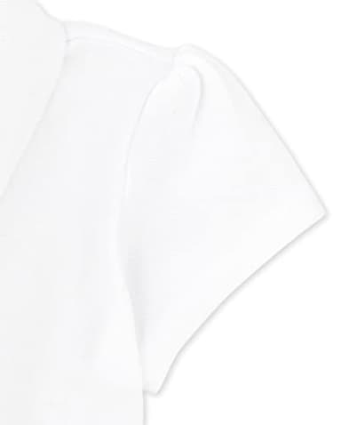 The Children's Place Baby Girls and Toddler Girls Short Sleeve Ruffle Pique Polo, White, 5T - Image 3