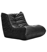Hobestluk Giant Bean Bag Chair Lazy Floor Sofa, Memory Foam Fireside Sofa for Adults, Big Beanbag Faux Leather Armless Chair for Living Room Bedroom Dorm Office (Black, Single) - Image 8