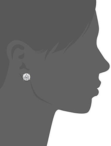 Amazon Essentials Platinum Plated Sterling Silver Round Cut Cubic Zirconia Stud Earrings (6.5mm) - Image 7