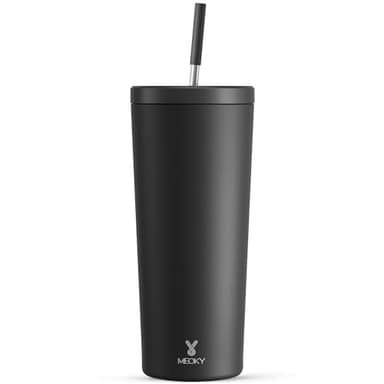 Meoky 24 oz Insulated Tumbler with Lid and Straw, Stainless Steel Vacuum Insulated Tumbler, Keeps Cold for 24 Hours, 100% Leak Proof, Fits in Car Cup Holder (Night) - Image 1
