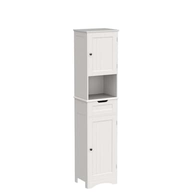 Gizoon 67" H Tall Bathroom Cabinet, Storage Cabinet with 2 Doors & Drawer, Narrow Bathroom Storage Cabinet Freestanding Adjustable Shelves for Home, Kitchen, Versatile, Anti-Tipping, White - Image 8