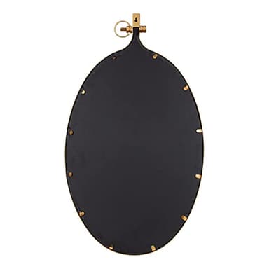 Kate and Laurel Yitro Oval Metal Framed Wall Mirror; 20 x 34; Gold; Glamorous Industrial Accent Mirror for Wall - Image 4