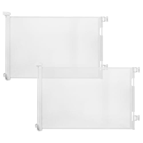 AOURMKOOP 2 Pack Retractable Baby Gate,Mesh Baby Gate or Mesh Dog Gate,33" Tall,Extends up to 55" Wide,Child Safety Gate for Doorways, Stairs, Hallways, Indoor/Outdoor(White,33"x55" - Image 1