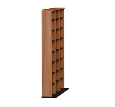 Prepac 3 Column Tall Cabinet Media Storage, Triple Width Wall, Cherry/Black - Image 9