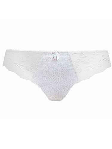 Elomi Women's Plus-Size Morgan Stretch Lace Insert Brief Underwear, White, XXXL - Image 4