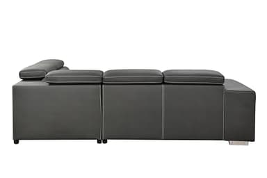 THSUPER 104'' Microfiber L Shaped Sectional Sleeper Sofa Couch with Pull Out Bed and Storage Ottoman, Convertible Couches with Adjustable Headrest for Living Room, Right Facing Chaise. Charcoal Grey - Image 8