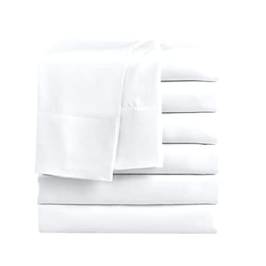 FreshCulture Twin Flat Sheets Only, Pack of 6, Soft Microfiber Bedding Sheets for Home, Salons, Hotels, Bulk Flat Sheets Only Twin Size (White) - Image 1