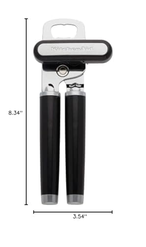 KitchenAid Classic Multifunction Can Opener and Bottle Opener Easy to Use, Razor Sharp Stainless Steel Cutting Wheel, Soft Ergonomic Handles, Black - Image 8