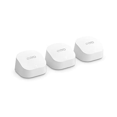 Like-New Amazon eero 6+ mesh wifi system - Supports internet plans up to a Gigabit, Coverage up to 4,500 sq. ft., Connect 75+ devices, 3-pack - Image 1
