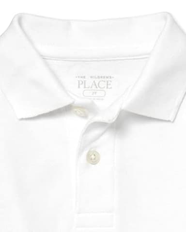 The Children's Place Baby Boys and Toddler Boys Short Sleeve Pique Polo, White, 12-18 MONTHS - Image 2