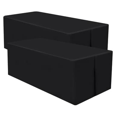homing 2 Packs Rectangle Fitted Tablecloth, Washable Fabric Table Cloth for 6 Foot Tables, Water Resistant Table Cover for Party, Trade Show, Outdoor and Indoor (Black, 30" x 72") - Image 1