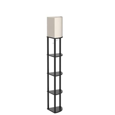 addlon Floor Lamp with Shelves, 5-Tier Adjustable Corner Lamp with 3 Color Temperatures & Linen Shade, Modern Floor Lamps for Living Room, Home Office & Bedroom (E26 LED Bulb Included, 800lm) - Black - Image 4
