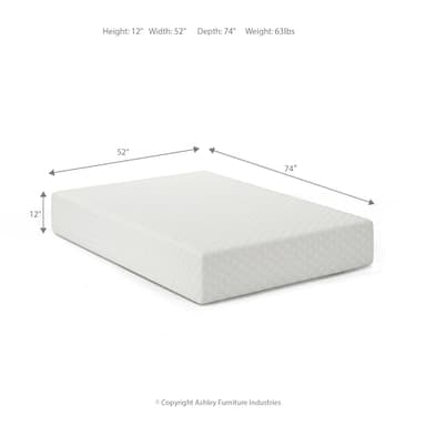 Signature Design by Ashley Full Size Chime 12 Inch Medium Firm Memory Foam Mattress with Green Tea & Charcoal Gel for Pressure Relief, Fiberglass Free, Mattress In A Box - Image 2