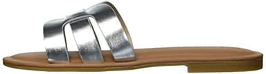 The Drop Women's Monika Flat H-Band Slide Sandal, Silver, 9.5 - Image 8