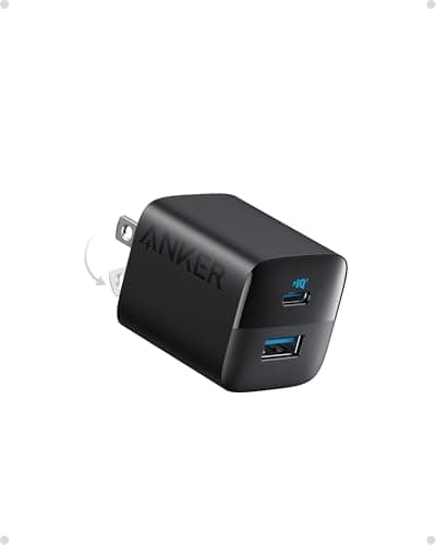 Anker USB C Charger Block, 33W 2 Port Compact Charger with Foldable Plug for iPhone 17/16 Series, Galaxy, and More (Cable Not Included, Black) - Image 1