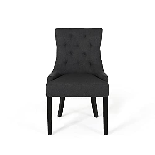 Christopher Knight Home Cheney Dining Chair,Textile, Gray + Dark Brown - Image 1