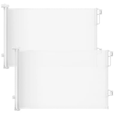 Cumbor 2-Pack Retractable Baby Gates for Stairs, 55" Wide Mesh Dog Gate for Pets with One-Hand Opening, 34" Tall Safety Child Gate for Doorways, Hallways, Kitchen, Indoor/Outdoor, White - Image 1