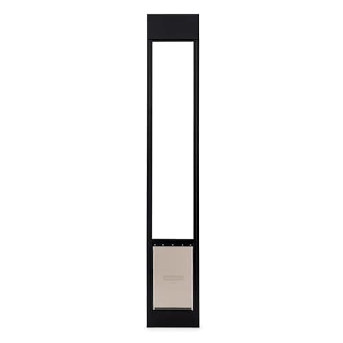PetSafe 1-Piece Sliding Glass Pet Door for Dogs & Cats - Adjustable Height 75 7/8" to 81"- Medium, Black, No-Cut DIY Install, Aluminum Patio Panel Insert, Great for Renters or Seasonal Installation - Image 1