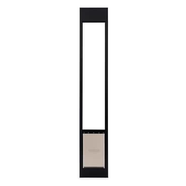 PetSafe 1-Piece Sliding Glass Pet Door for Dogs & Cats - Adjustable Height 75 7/8" to 81"- Medium, Black, No-Cut DIY Install, Aluminum Patio Panel Insert, Great for Renters or Seasonal Installation - Image 1