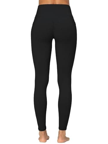 Sunzel Invisible Butt Scrunch Workout Leggings with Pockets for Women, No Front Seam Booty Gym Yoga Pants with Tummy Control 28" Black Medium - Image 4