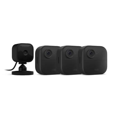 Blink Outdoor 4 (4th Gen) + Blink Mini – Smart security camera, two-way talk, HD live view, motion detection, set up in minutes, Works with Alexa – 3 camera system + Mini (Black) - Image 1